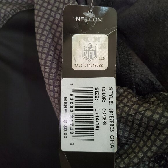 Los Angeles Chargers Pullover Hooded Shirt Boys Large 14 - 16 New Retail $30.00 - Picture 7 of 8